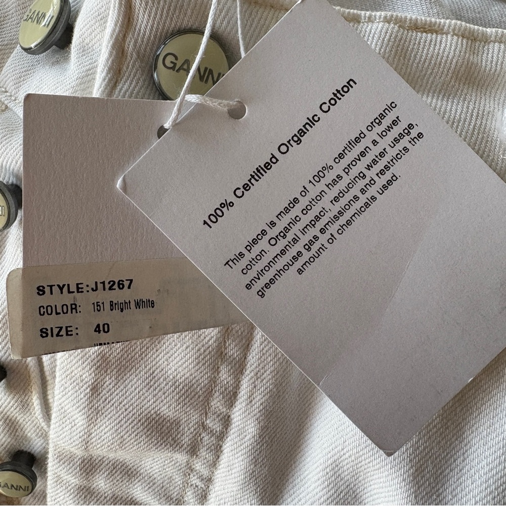 NWT GANNI Double Fly Denim Maxi Skirt in Bright White EU 40 - Picture 8 of 12